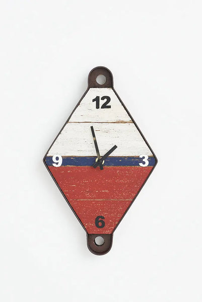 Batela Reloj de Pared en Forma de Boya - Estilo Náutico en Madera y Metal
