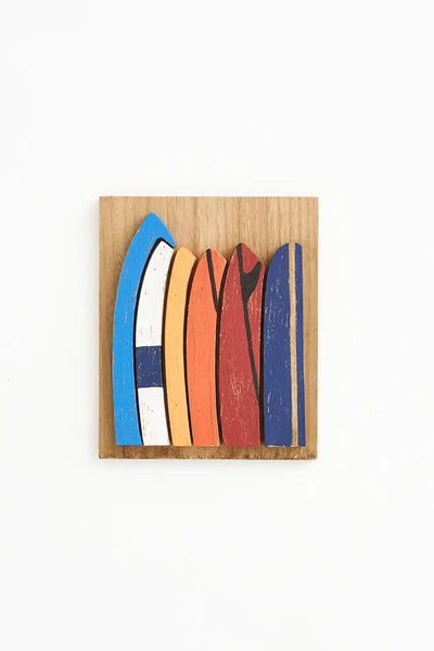 Batela Cuadro de Madera con Tablas de Surf: Arte Decorativo Surfista
