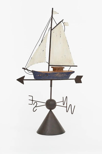 Batela Veleta de sobremesa forma de velero en madera y metal