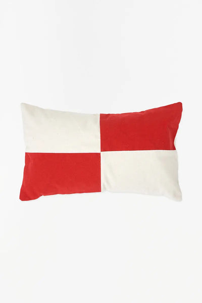 Batela Cojín bandera blanco y rojo. Decoración náutica