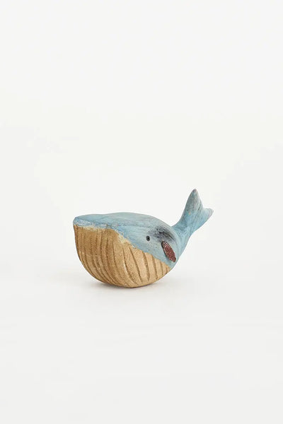 Batela Ballena Decorativa de Madera y Metal Pequeña - Tamaño Compacto