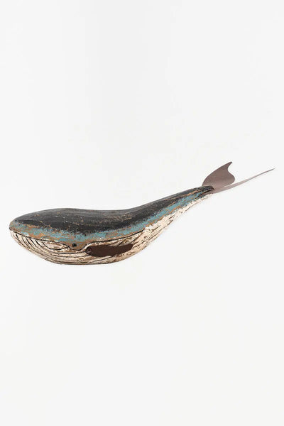 Batela Ballena de madera y metal envejecida - D2042 - Batela