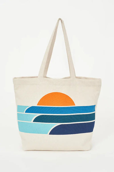 Batela Bolso Tote en Algodón con Diseño de Puesta de Sol