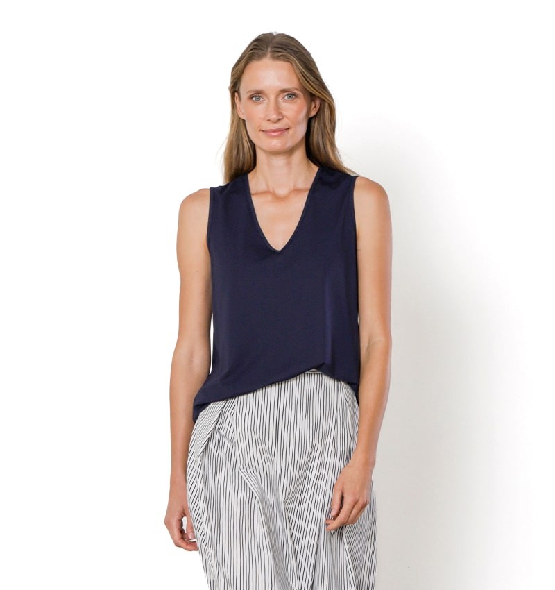 Chie mihara TOP TEKA AZUL MARINO Rebajas top