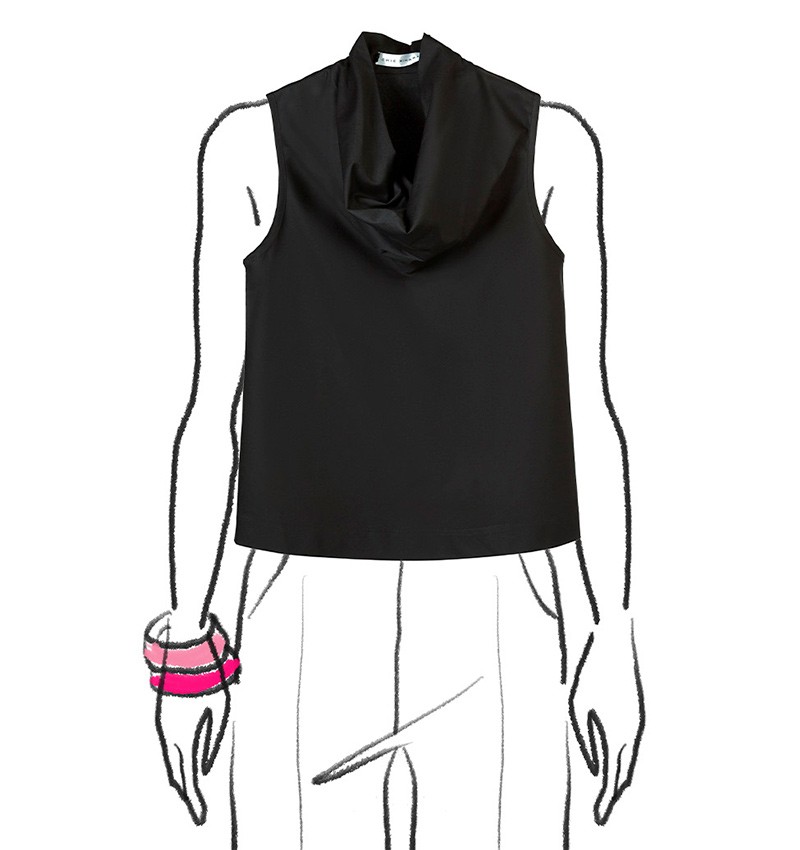 Chie mihara TOP LITZY NEGRO Liquidación
