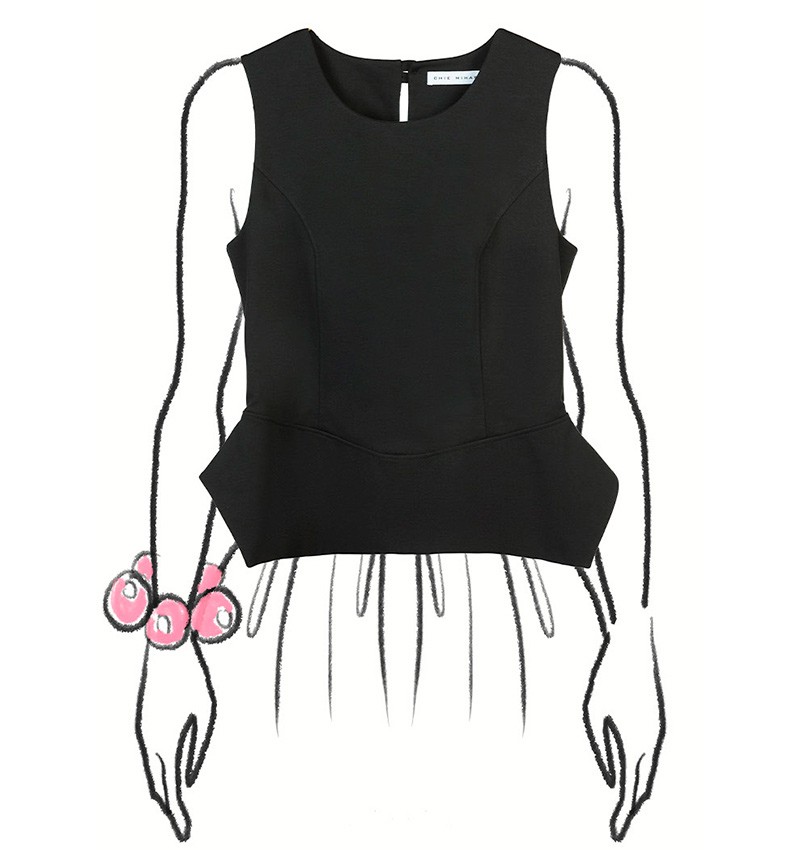 Chie mihara TOP LUCI NEGRO Envío internacional gratuito