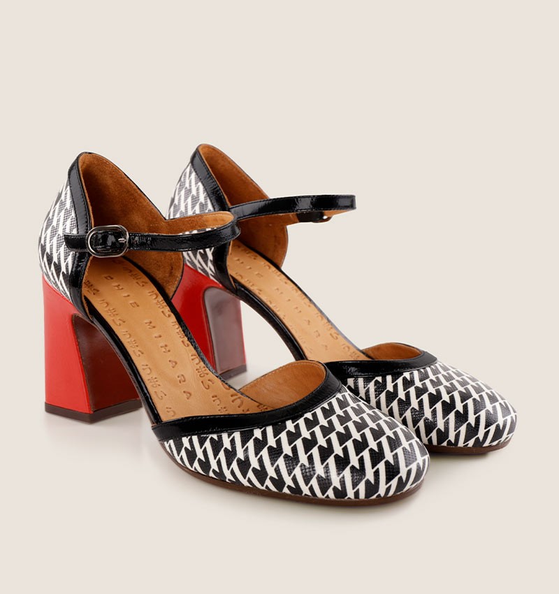Chie mihara MAISI BLACK & WHITE Venta caliente