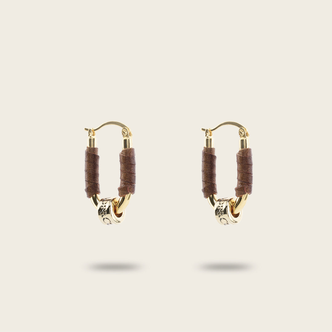 Cuadra Aretes en piel genuina para dama Rebajas online