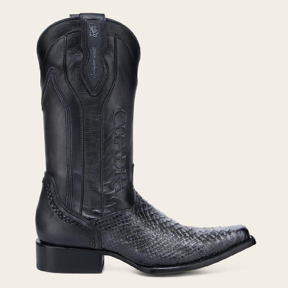 Cuadra Bota vaquera en piel genuina de pitón para caballero Envío internacional gratuito