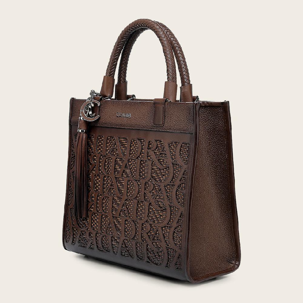 Cuadra Tote en piel genuina para dama Última moda