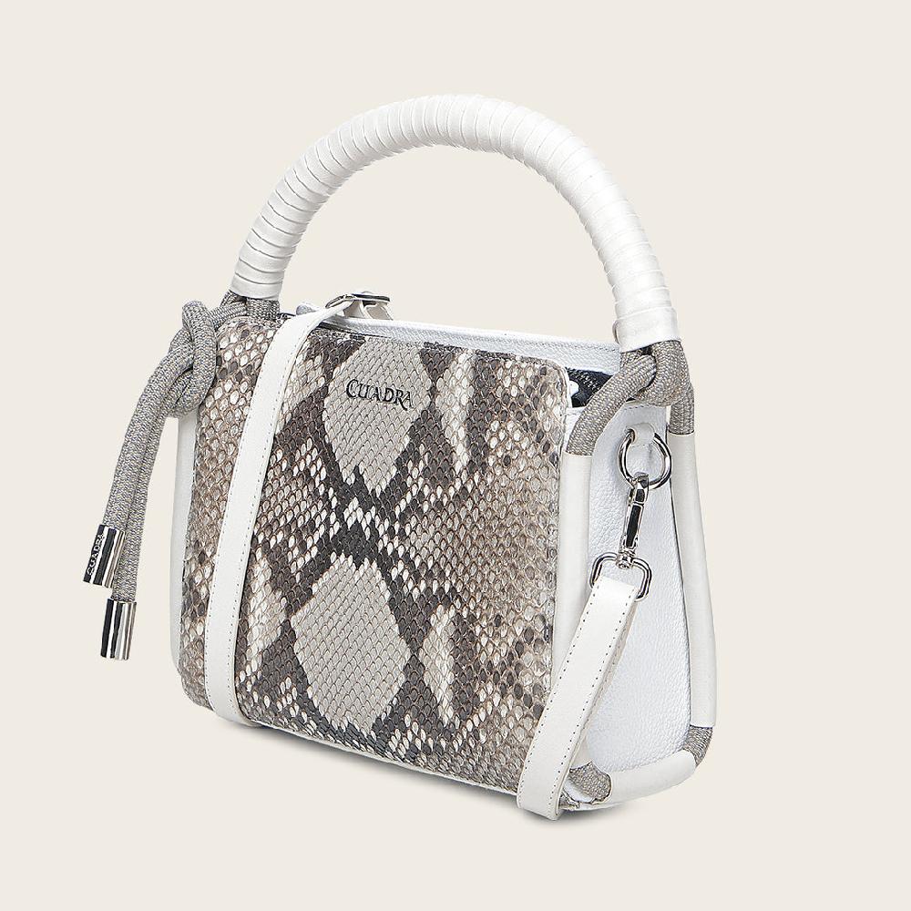 Cuadra Crossbody en piel genuina de pitón para dama Precio ultrabajo