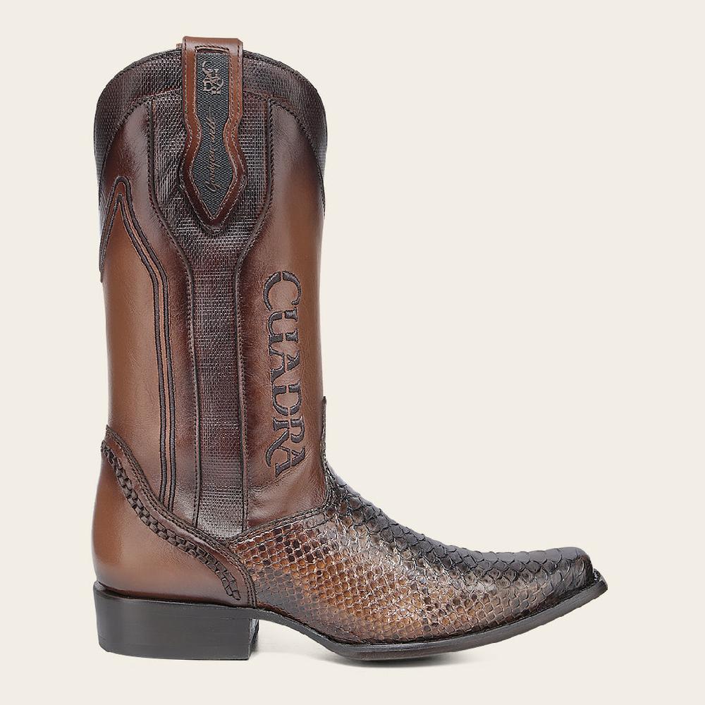 Cuadra Bota tradicional en piel genuina de pitón para caballero En oferta