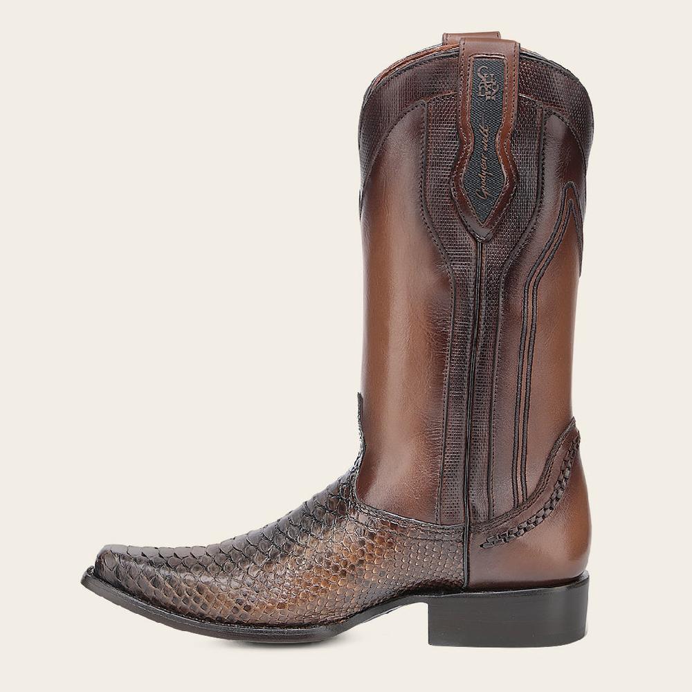 Cuadra Bota tradicional en piel genuina de pitón para caballero En oferta