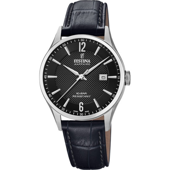 Festina RELOJ DE HOMBRE FESTINA SWISS MADE F20007/4 CON ESFERA NEGRA Envío internacional gratuito