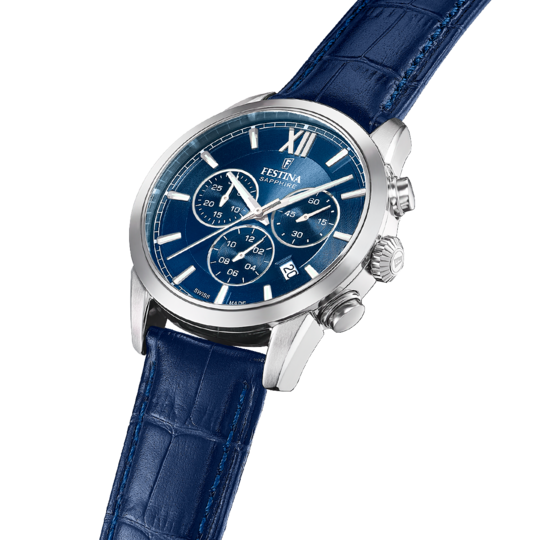 Festina RELOJ FESTINA SWISS MADE CHRONO SWISS MADE F20041/2 AZUL CORREA DE CUERO HOMBRE Libre de impuestos