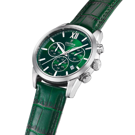 Festina RELOJ FESTINA SWISS MADE CHRONO SWISS MADE F20041/3 VERDE CORREA DE CUERO HOMBRE Descuentos del mes