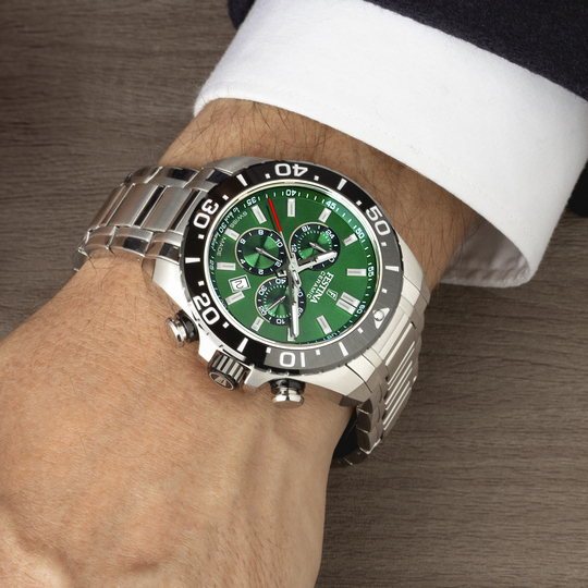 Festina RELOJ FESTINA SWISS MADE CHRONO SWISS MADE F20042/3 VERDE CORREA DE ACERO INOXIDABLE 316L HOMBRE Ofertas de temporada