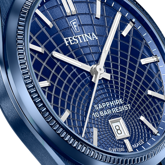 Festina RELOJ FESTINA SWISS MADE RIVÉ F20078/1 AZUL CORREA DE ACERO INOXIDABLE 316L HOMBRE Rebajas de fin de temporada