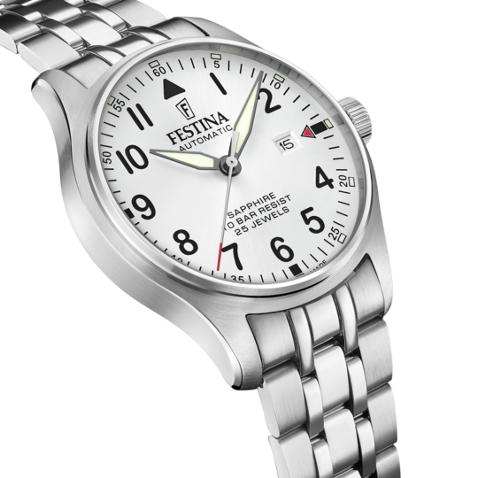 Festina RELOJ FESTINA SWISS MADE AUTOMATIC F20151/A PLATEADO CORREA DE ACERO INOXIDABLE 316L HOMBRE 2025