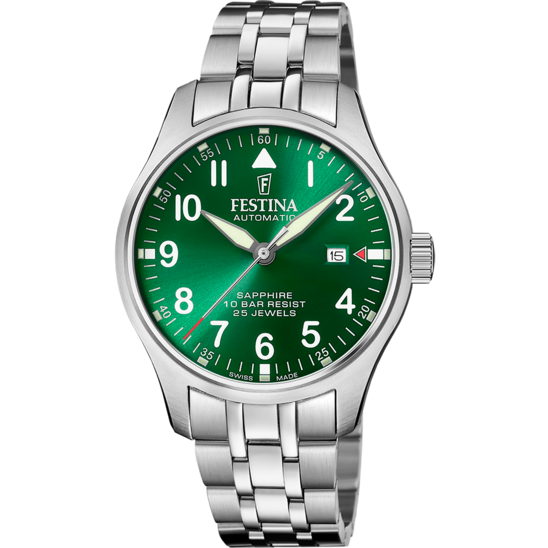 Festina RELOJ FESTINA SWISS MADE AUTOMATIC F20151/B VERDE CORREA DE ACERO INOXIDABLE 316L HOMBRE En línea