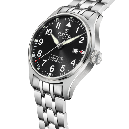 Festina RELOJ FESTINA SWISS MADE AUTOMATIC F20151/D NEGRO CORREA DE ACERO INOXIDABLE 316L HOMBRE Outlet online