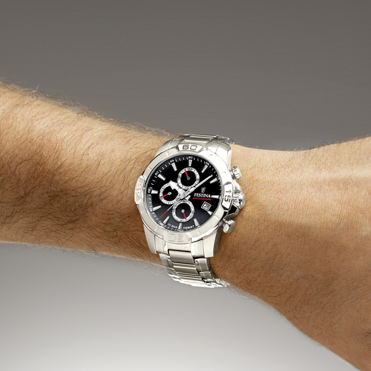 Festina RELOJ FESTINA TIMELESS CHRONOGRAPH F20704/6 NEGRO CORREA DE ACERO INOXIDABLE 316L HOMBRE Solo hoy