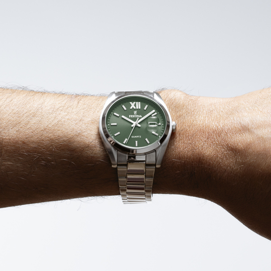 Festina RELOJ FESTINA ACERO CLÁSICO F20707/5 VERDE CORREA DE ACERO INOXIDABLE 316L HOMBRE Descuentos del mes