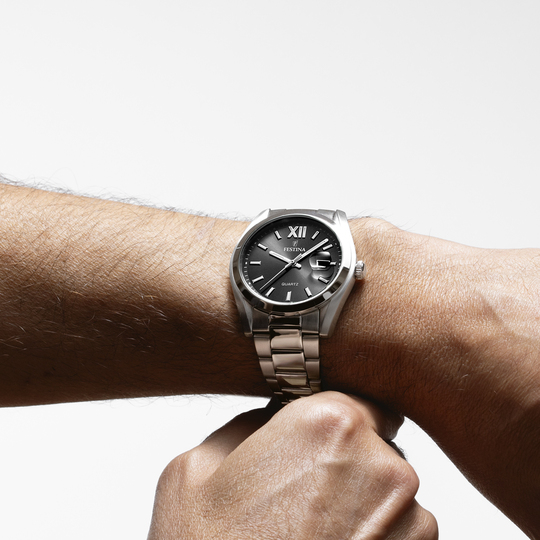 Festina RELOJ FESTINA ACERO CLÁSICO F20707/6 NEGRO CORREA DE ACERO INOXIDABLE 316L HOMBRE Oferta exclusiva