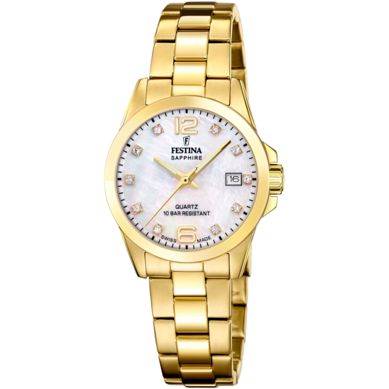 Festina RELOJ FESTINA SWISS MADE ACERO CLÁSICO F20050/1 BEIGE CORREA DE ACERO INOXIDABLE 316L MUJER Descuentos del mes