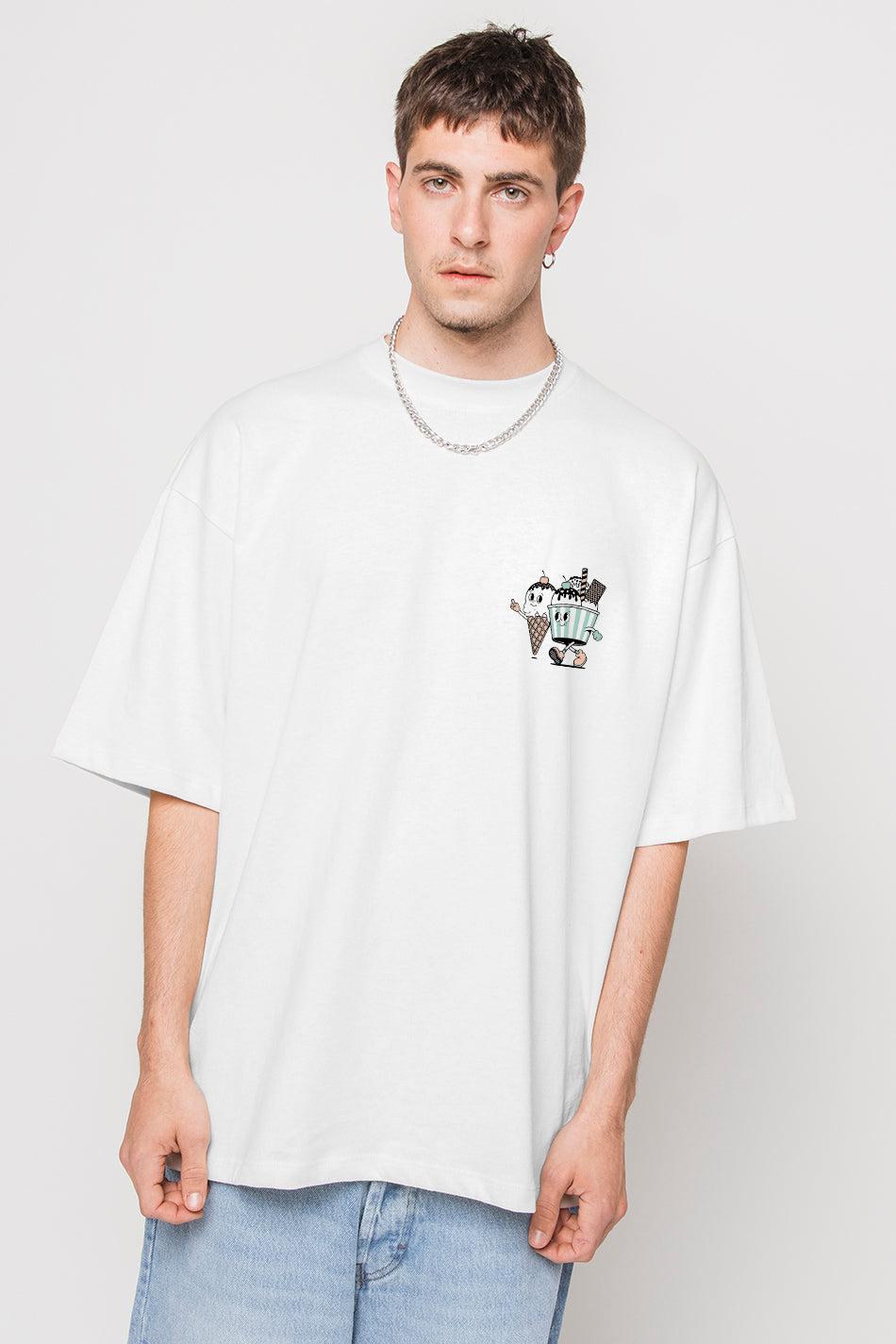 kaotiko Camiseta Washed Ice Cream White Liquidación