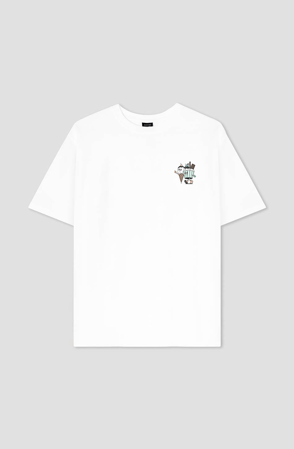 kaotiko Camiseta Washed Ice Cream White Liquidación
