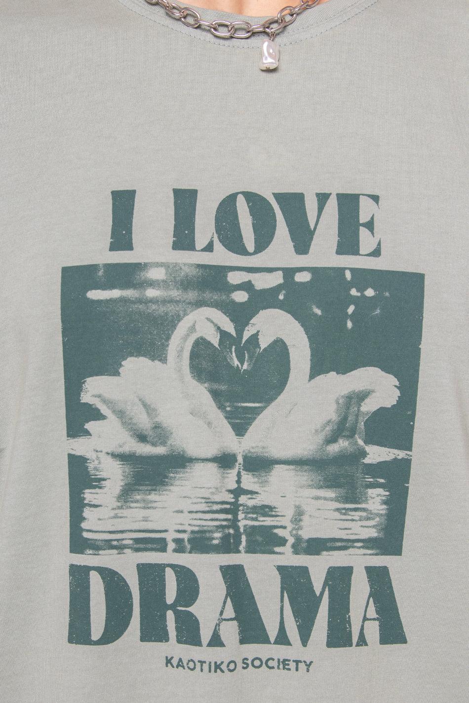 kaotiko Camiseta Washed Swans Green COMPRAR AHORA