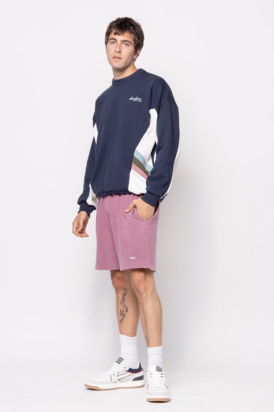 kaotiko Sudadera Munich Navy/ Ivory Descuento por venta flash