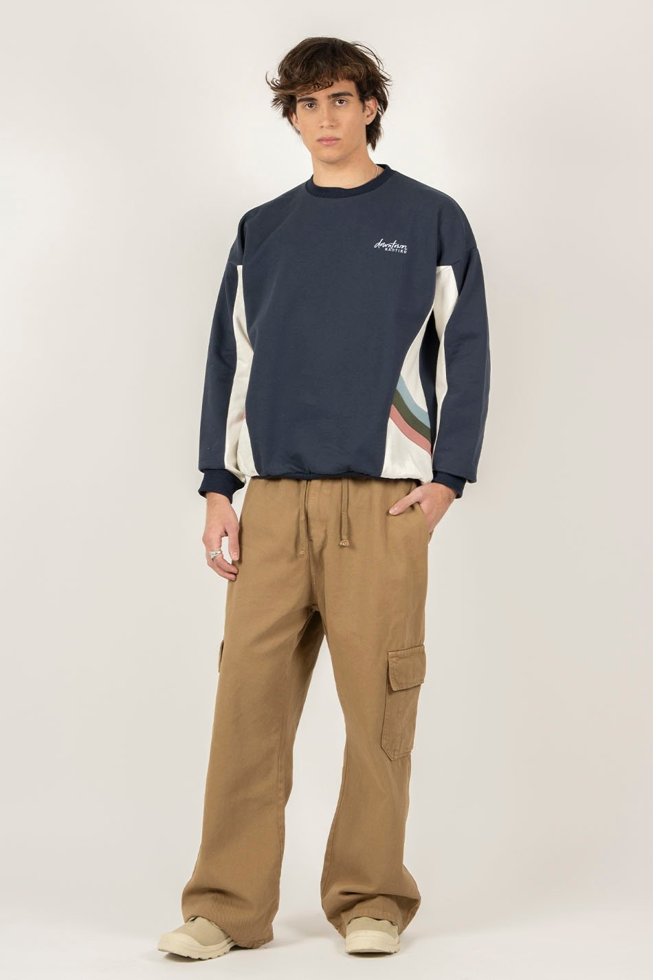 kaotiko Sudadera Munich Navy/ Ivory Descuento por venta flash
