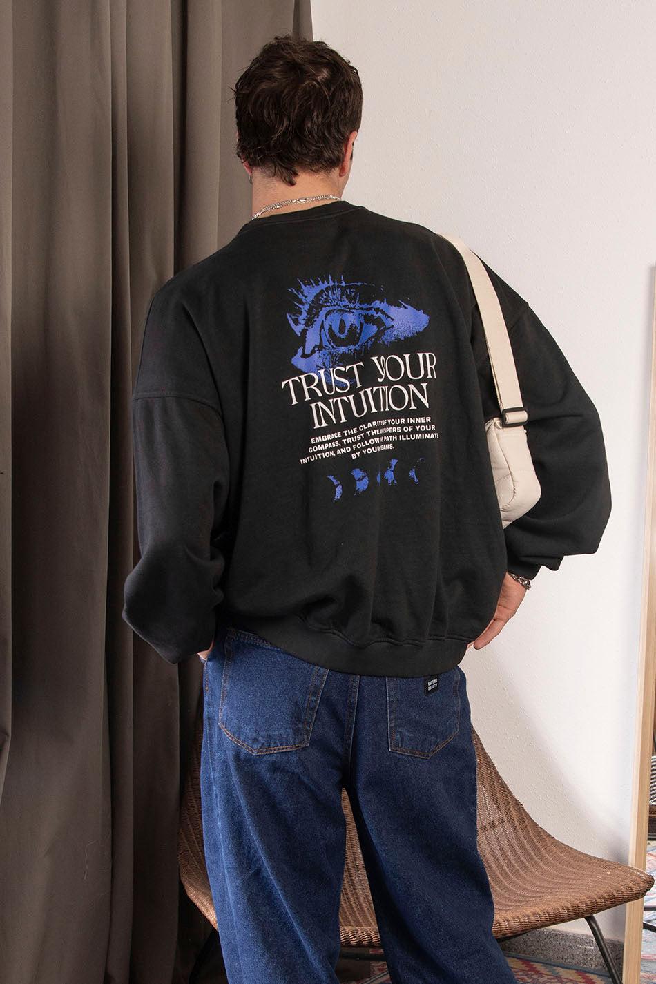kaotiko Sudadera Washed Eye Trust Your Intuition Black En línea