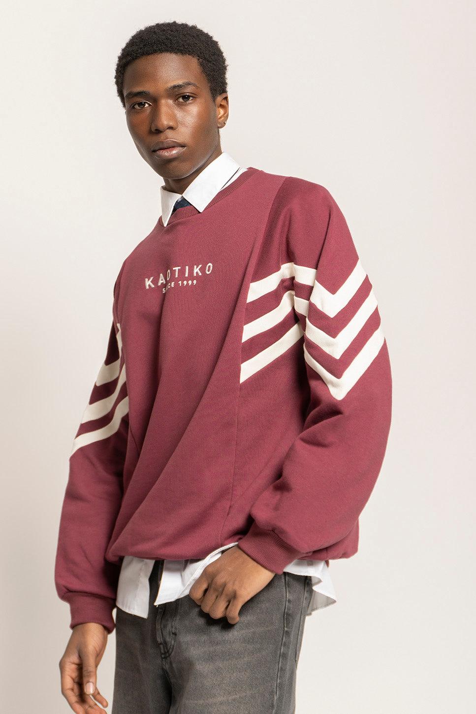 kaotiko Sudadera Chad Dark Burgundy/ Ivory Rebajas baratas
