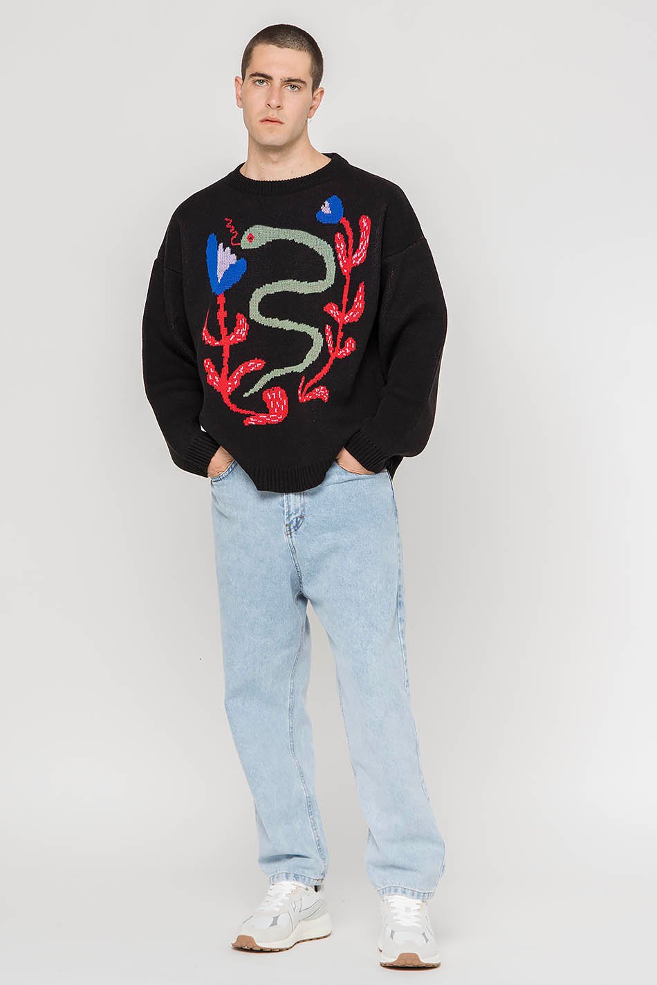 kaotiko Jersey Snake Flowers Black Promoción trimestral