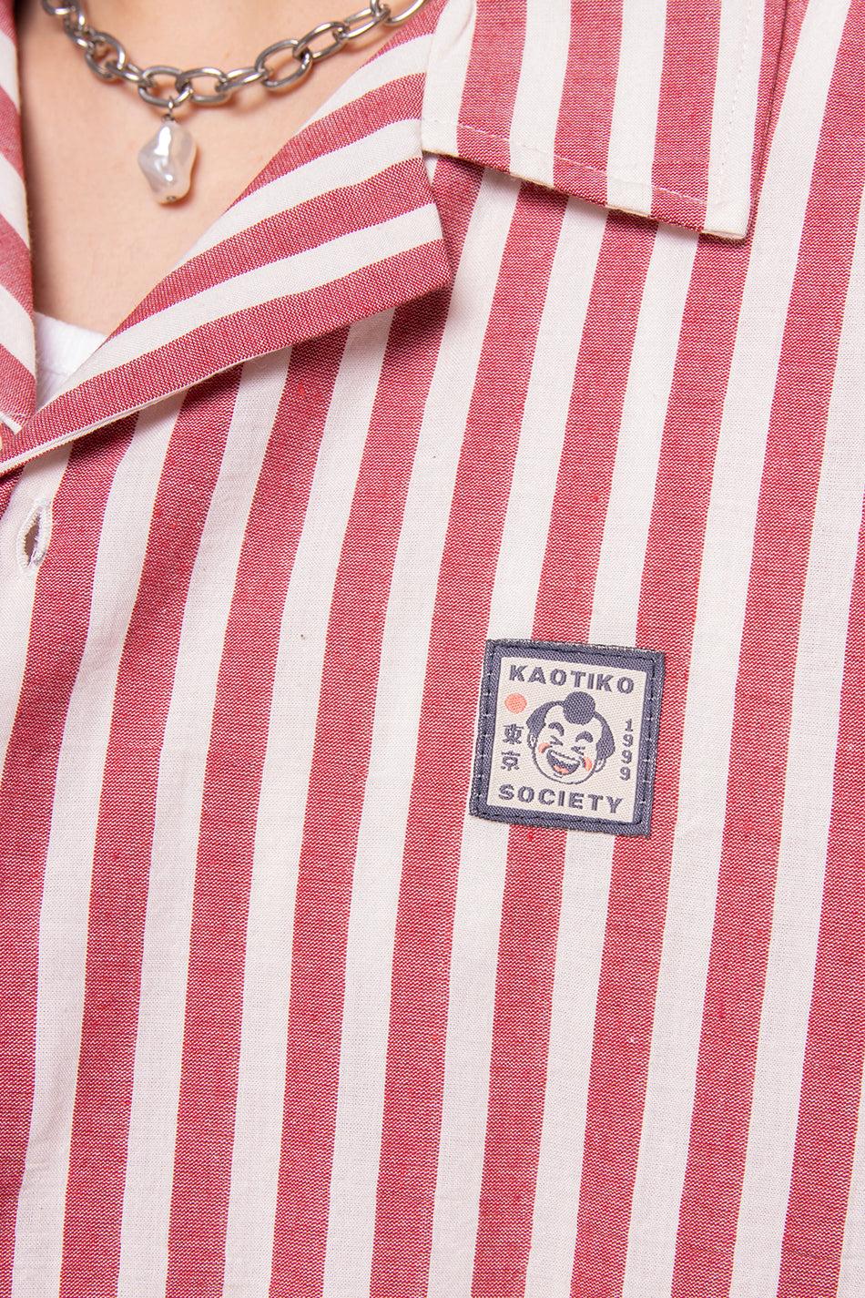 kaotiko Camisa Red Ivory Stripes Sumo Grandes descuentos