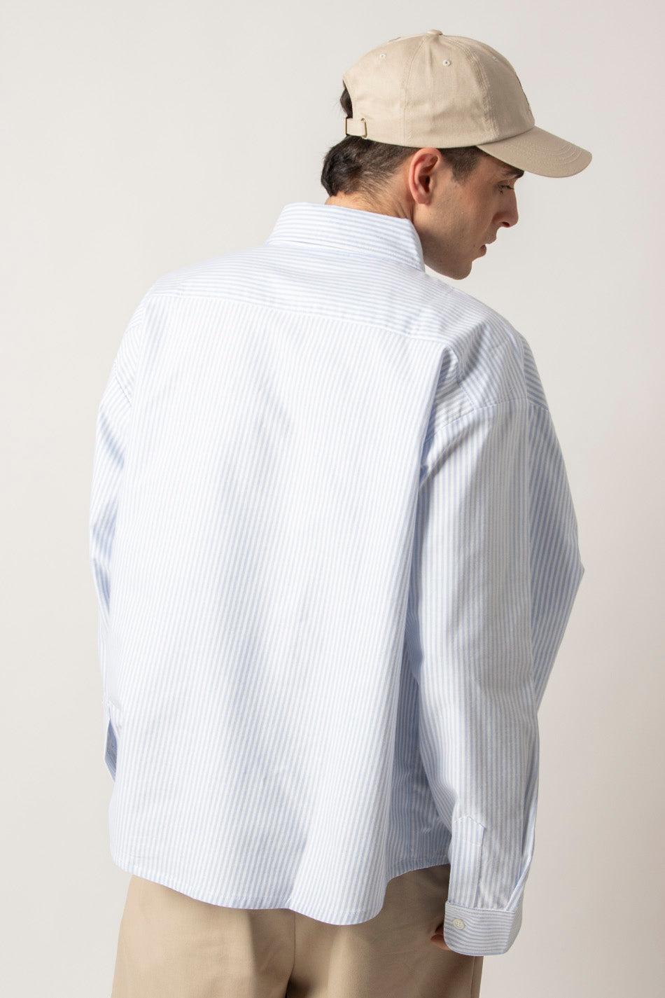 kaotiko Camisa Blue/White Striped Loui Liquidación