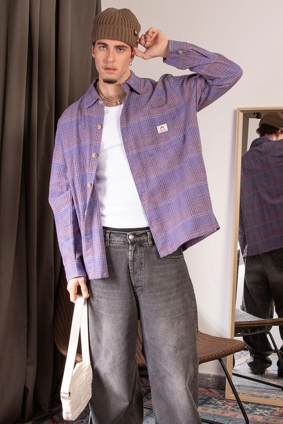 kaotiko Camisa Liverpool Checked Lilac Oferta exclusiva