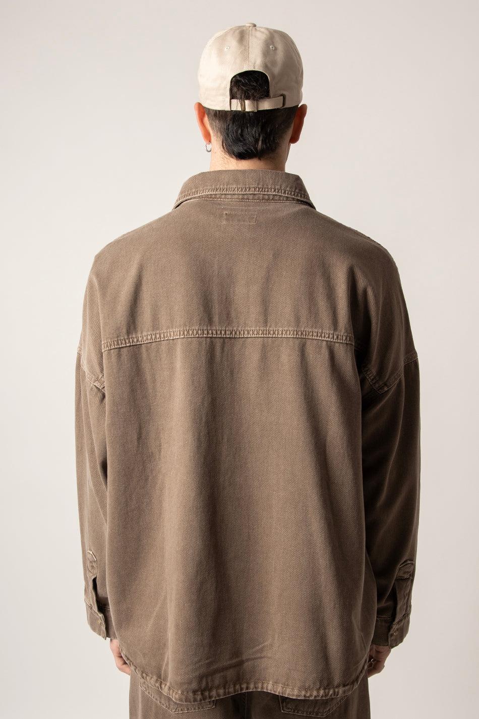 kaotiko Camisa Menkes Washed Brown Descuento por venta flash