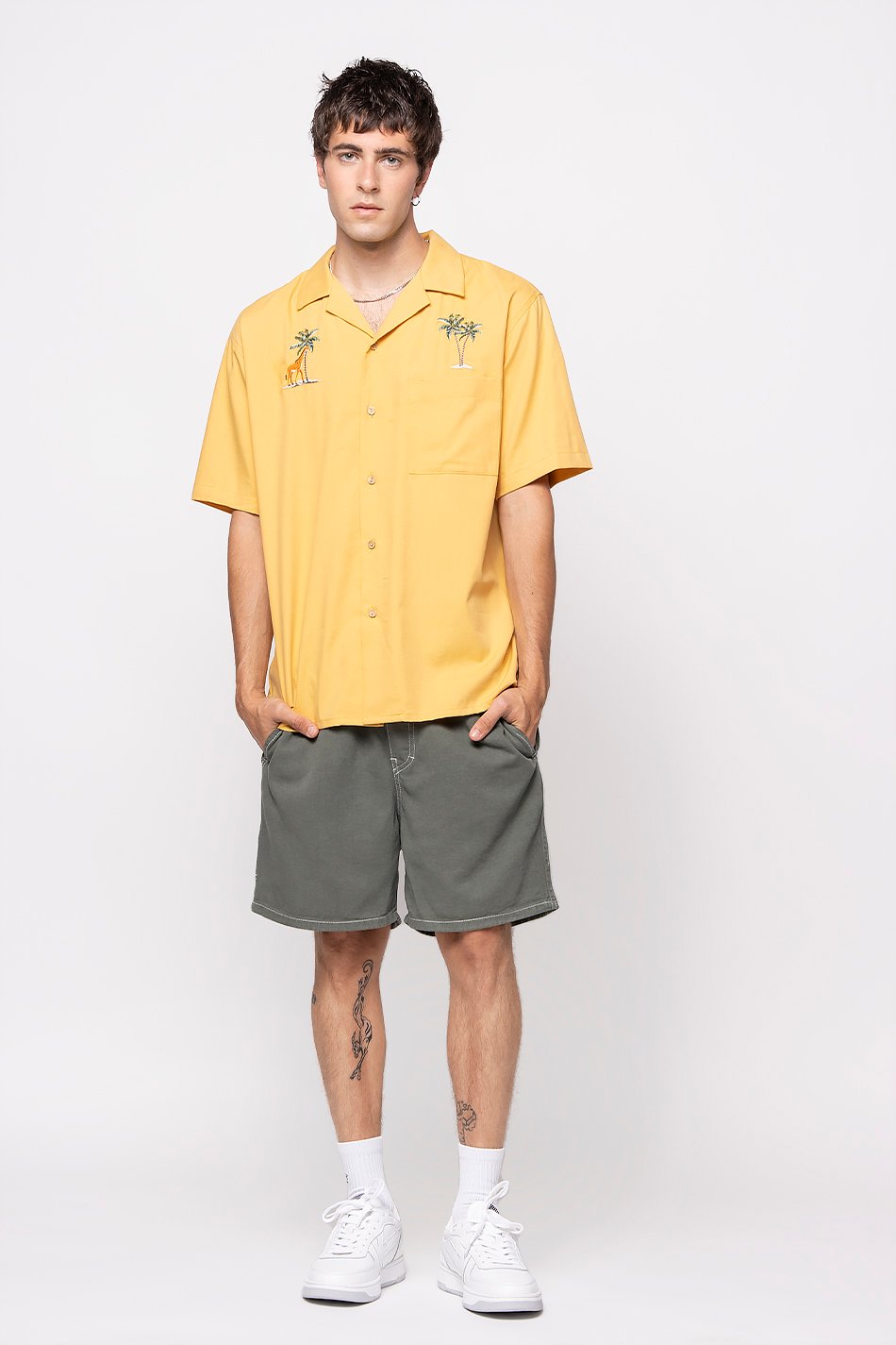 kaotiko Camisa Palm Safari Mostaza Devoluciones gratuitas
