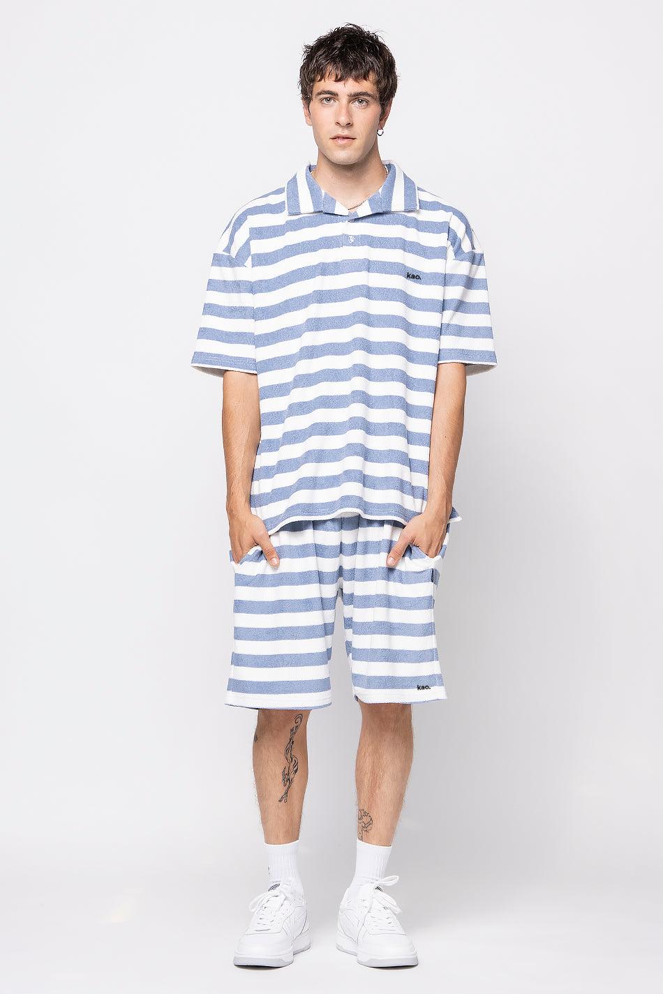 kaotiko Polo Towell Stripe Blue / White En línea