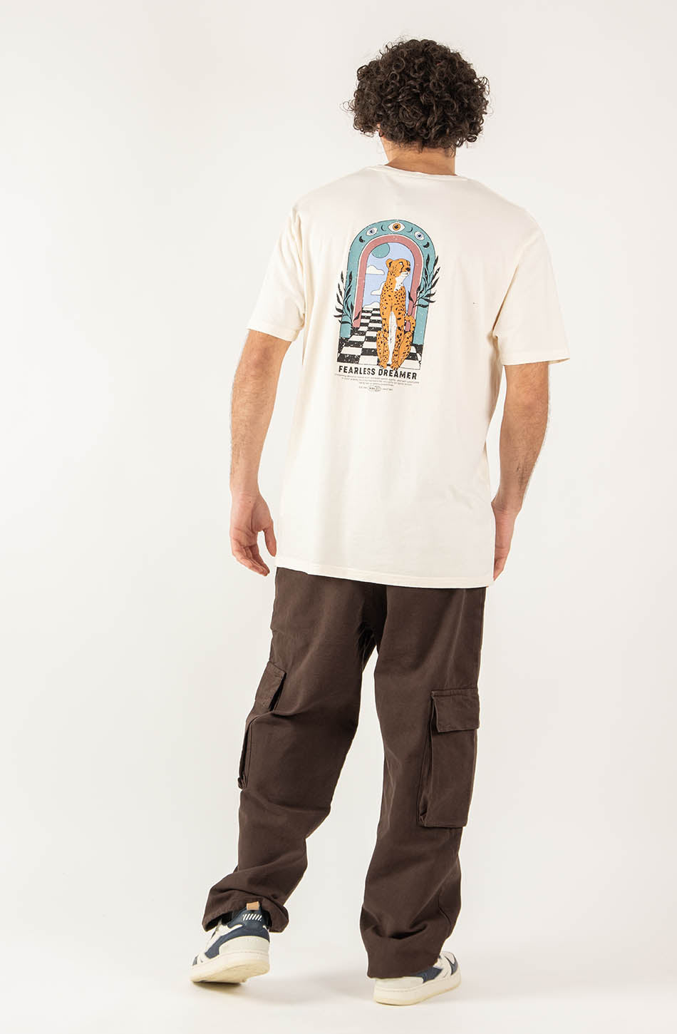 kaotiko Camiseta Washed Fearless Dreamer Ivory Oferta especial