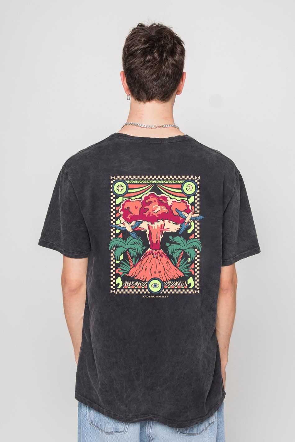kaotiko Camiseta Washed Volcanic Symphony Black Último día