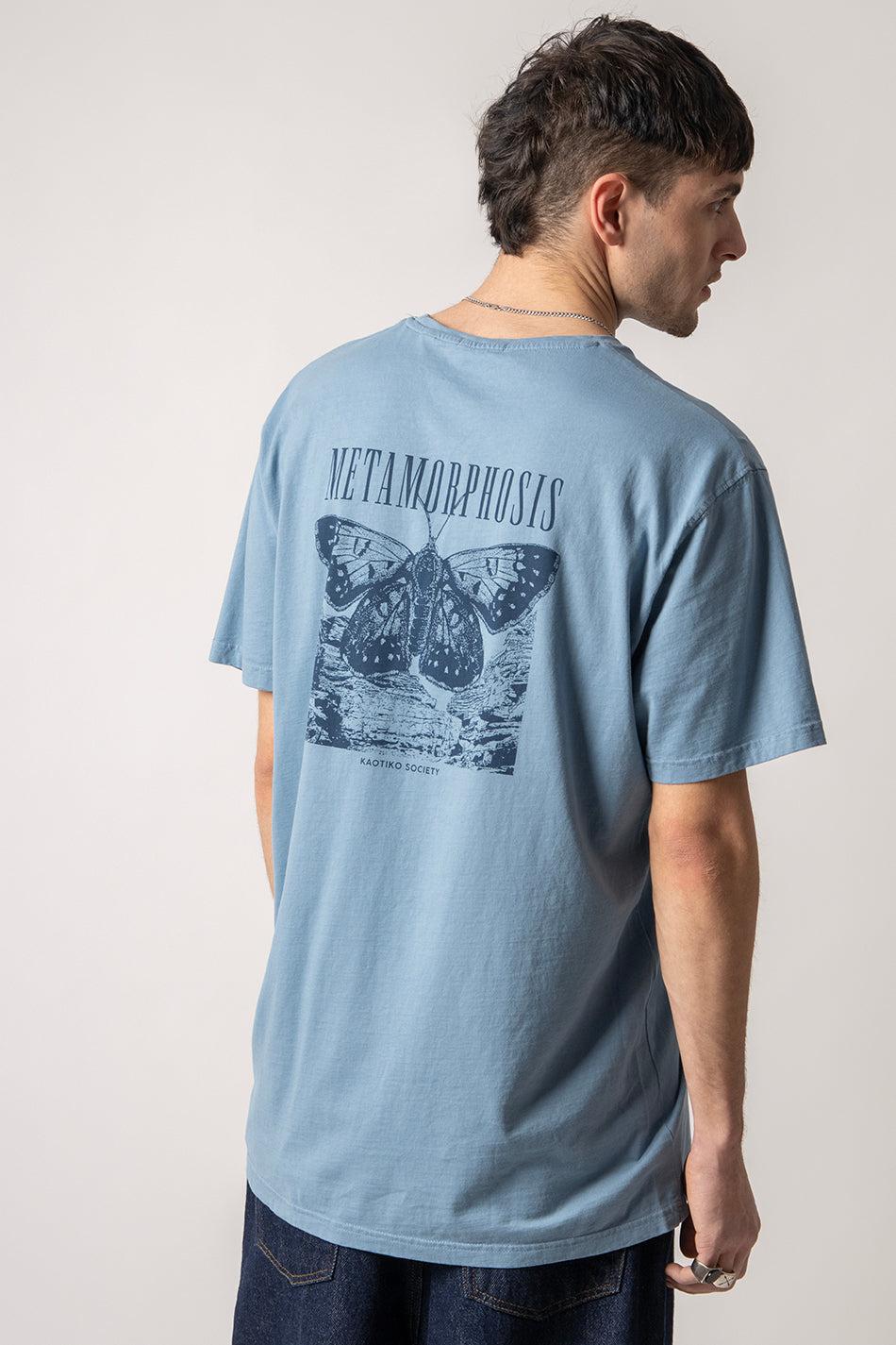 kaotiko Camiseta Washed Metamorphosis Blue Fly Precio de fábrica