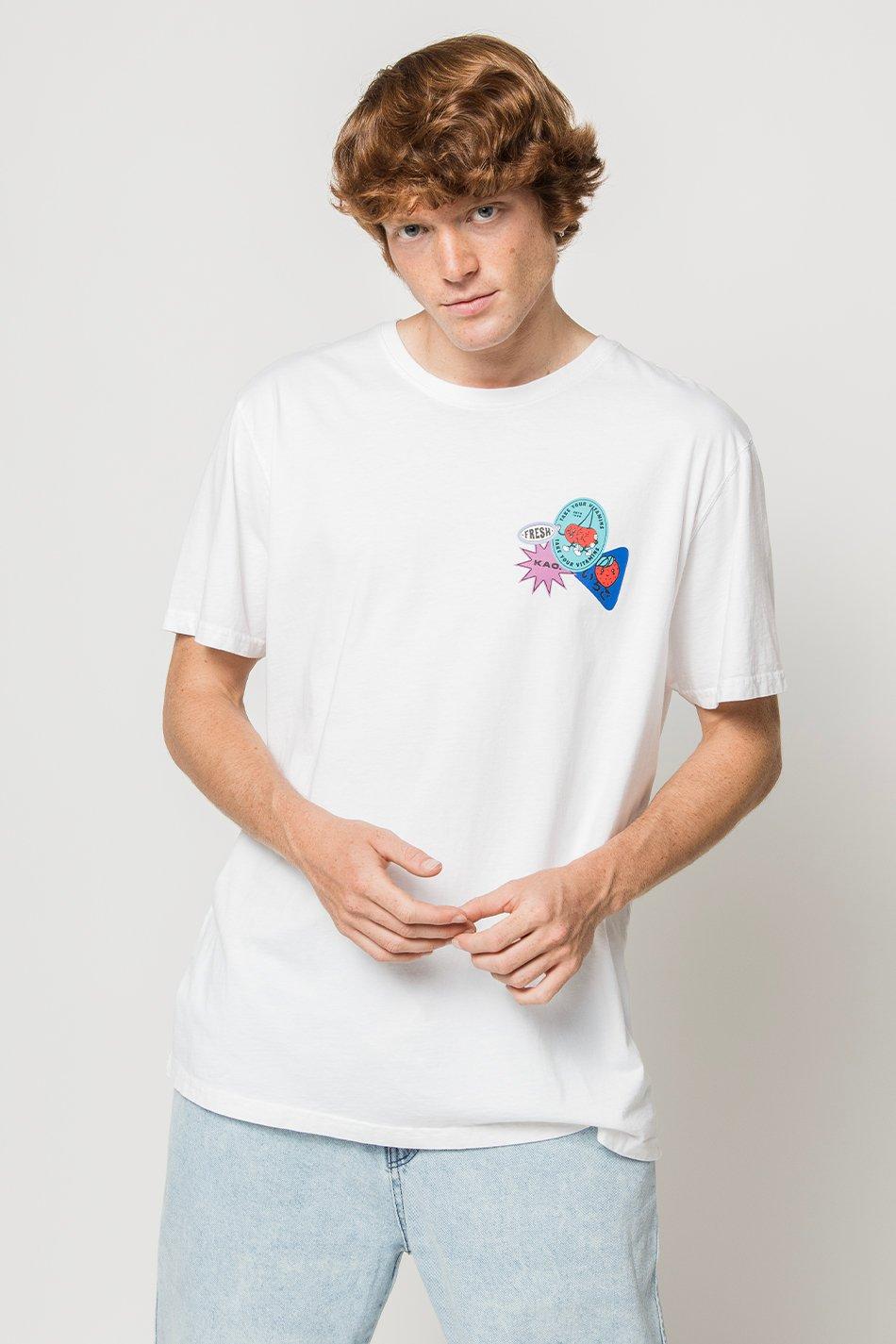 kaotiko Camiseta Washed Fresh White Promoción trimestral