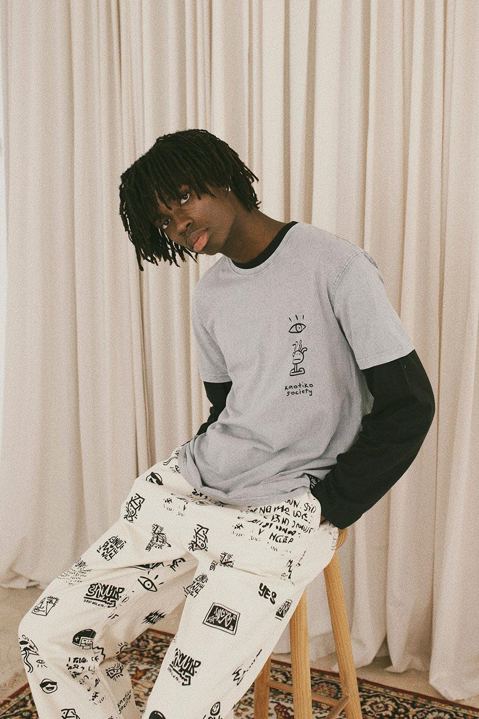 kaotiko Camiseta Washed Boy Urban Threesome Steel Superdescuento