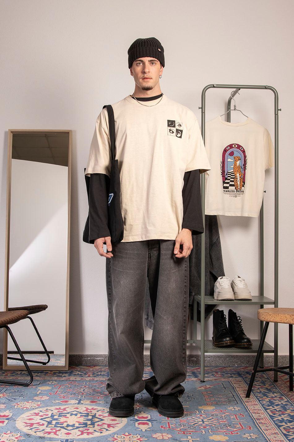 kaotiko Camiseta Phases Eye Stone Liquidación