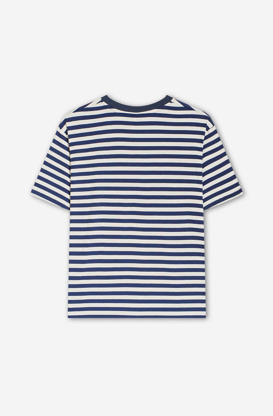 kaotiko Camiseta Stripes Bear Navy Ivory Tienda de fábrica